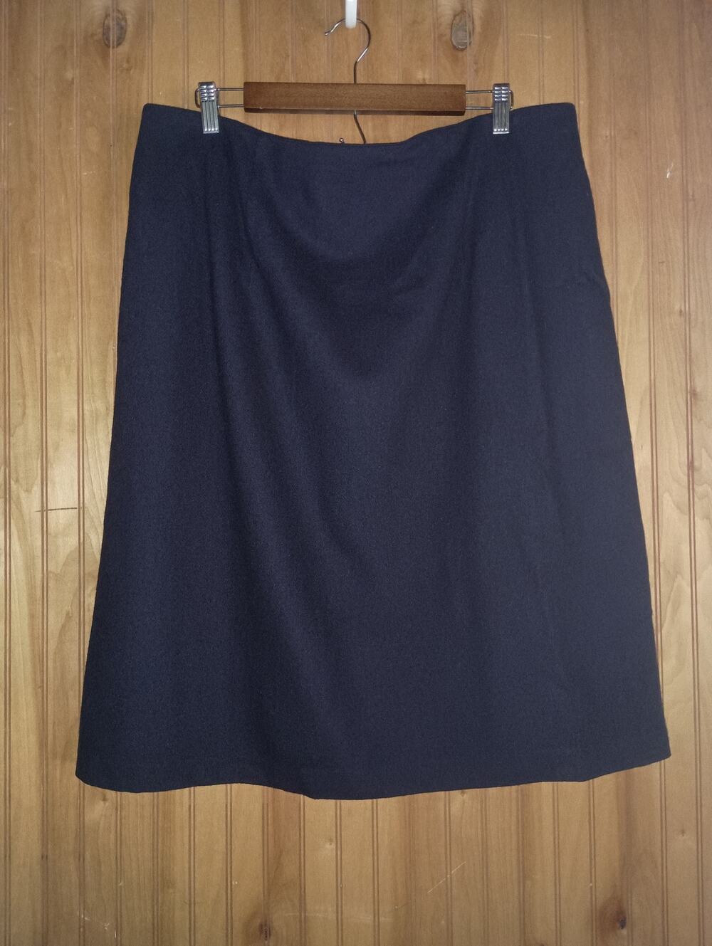 Vtg SAG HARBOR Size XL Navy 100% Wool Pencil Skirt Old Money Preppy Office